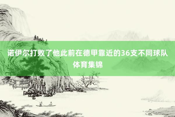 诺伊尔打败了他此前在德甲靠近的36支不同球队体育集锦